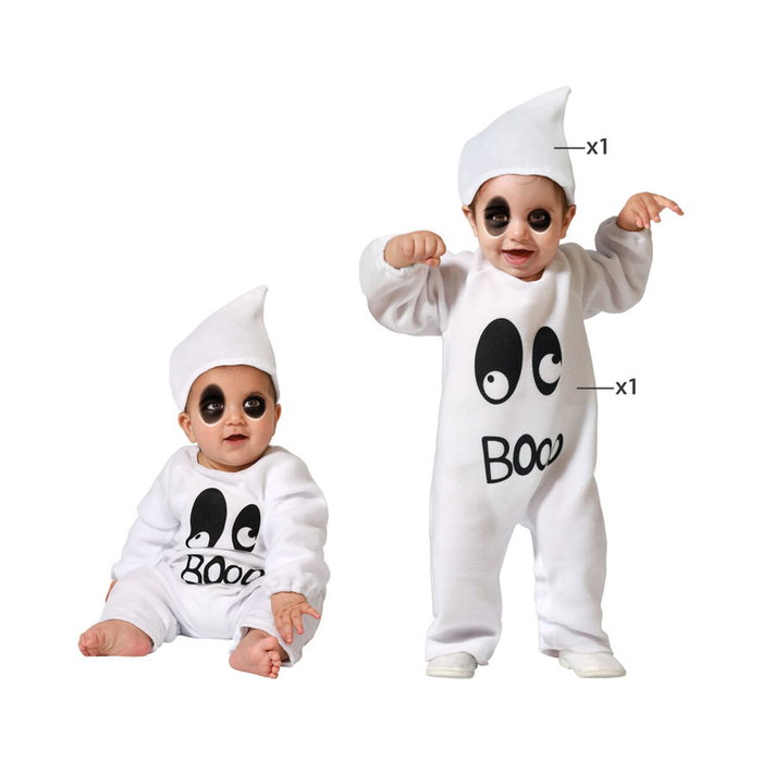 BigBuy Carnival Déguisement Fantôme Bébé Blanc (2 Pièces)