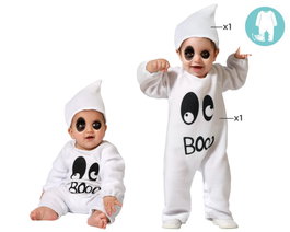 BigBuy Carnival Déguisement Fantôme Bébé Blanc (2 Pièces)