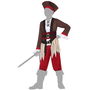 Déguisement Pirate Enfant Rouge 5-6 Ans - Pantalon, Chemise, Ceinture et Chapeau - Costume de Carnaval Thème Corsaire et Bandit
