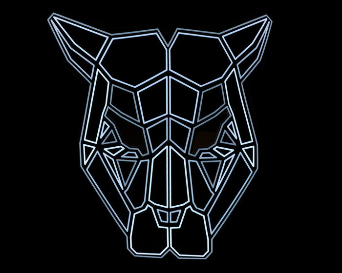 Atosa Masque de toro avec lumières LED, activé par le son, pour fêtes, Halloween et carnaval - Blanc