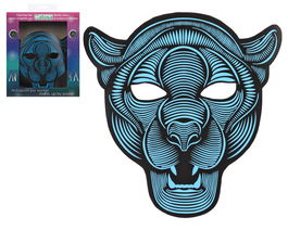 Atosa Masque Pantera avec éclairage LED, effet sonore, piles AAA, adulte unisex, bleu - Accessoire fête et déguisement