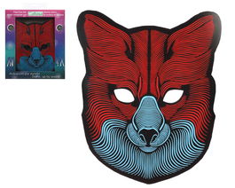 ATOSA Masque Zorro avec éclairage LED, capteur de son pour fête, Halloween et carnaval - Rouge - Mascara Zorro Luz Led