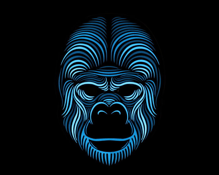 Atosa Masque Gorille LED Musical avec Éclairage LED Rétractable pour Fêtes, Halloween, Carnaval - Accessoire de Déguisement Lumineux pour Adulte