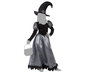 Déguisement Sorcière pour Fille 5-6 Ans - Costume Halloween Polyester Gris et Noir avec Chapeau Pointu