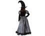 Déguisement Sorcière pour Fille 5-6 Ans - Costume Halloween Polyester Gris et Noir avec Chapeau Pointu