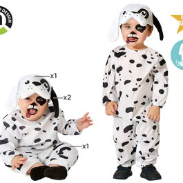 Déguisement de chien pour bébé 24 mois / 2 ans, costume avec chapeau et oreilles en polyester blanc, pour carnaval et fête, modèle unisex