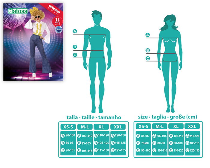 BigBuy Carnival Déguisement Disco Femme Années 70 XS/S BigBuy Carnival Déguisement Disco Femme Années 70 XS/S