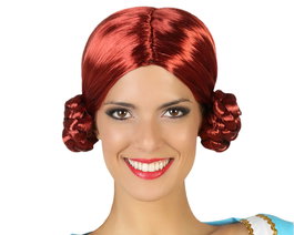 Peluca Tyrolienne Rouge aux Nattes 240 g - Perruque femme adulte pour Oktoberfest et fêtes médiévales