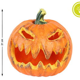 Calabaza Decorativa Orange 21 cm avec Lumière Intérieure pour Halloween - Décoration Effrayante pour Centre de Table, Balcon