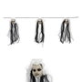 BigBuy Carnival Guirlande de têtes de jibaro avec tissu et cheveux 153 cm Blanc