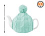 Théière en céramique avec housse en crochet verte 600 ml