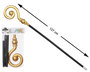 Bastón doré à spirale de 127 cm - Accessoire pour personnages de Noël ou fantastiques (elfes, fées, mages)