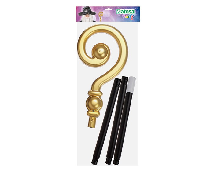 Bastón doré à spirale de 127 cm - Accessoire pour personnages de Noël ou fantastiques (elfes, fées, mages)