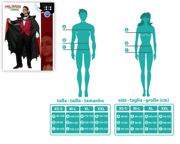 Atosa Costume de Vampire Complet pour Homme avec Cape