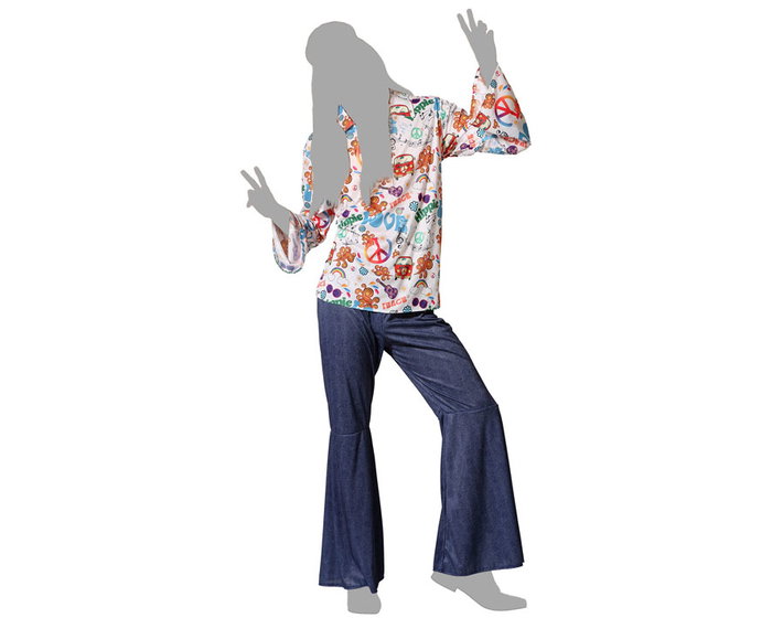 Déguisement Hippie Homme Multicolore Adulte Années 60 Peace And Love Déguisement Hippie Homme Multicolore Adulte Années 60 Peace And Love