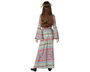 Déguisement Hippie Fille Marron 5-6 Ans Enfant Costume Flower Power avec Robe Psychédélique