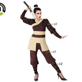 Déguisement Costume de Guerrière Chinoise pour Femme Adulte Taille XL, Thématique Pays du Monde, Marron, Composition Polyester