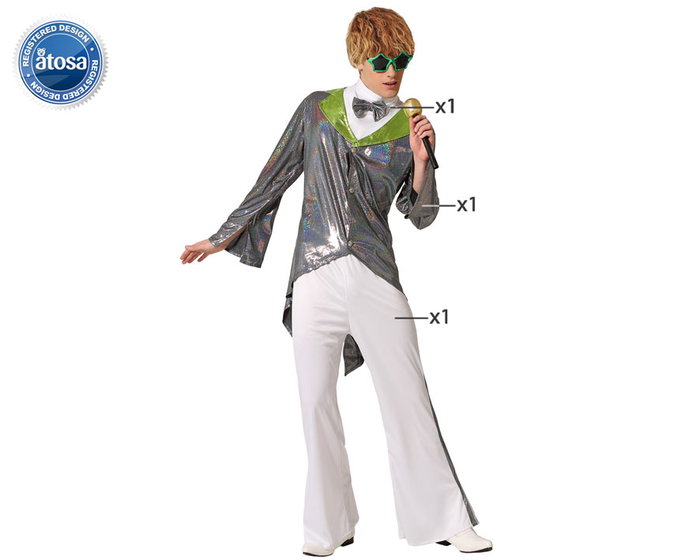 BigBuy Carnival Déguisement Rock Star Argenté XL BigBuy Carnival Déguisement Rock Star Argenté XL