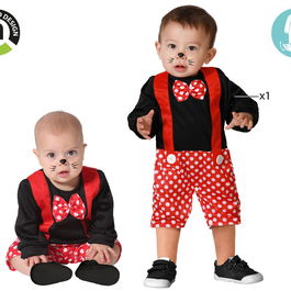 Déguisement Bébé Raton de Conte pour Garçon - 24 Mois - Complet avec Salopette, Gilet Rouge et Nœud Papillon - Multicolore