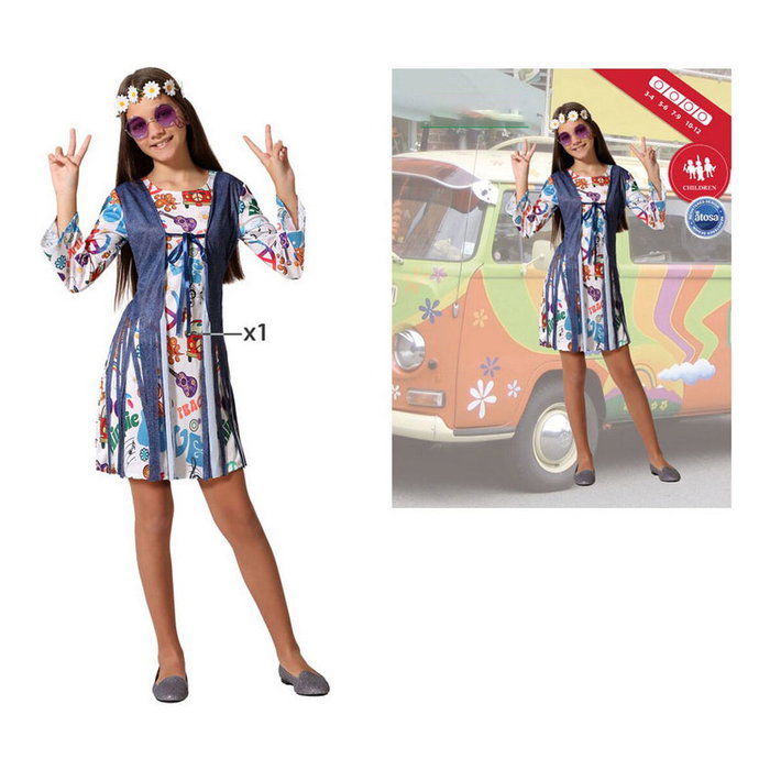 BigBuy Carnival Déguisement Hippie Multicolore pour Enfant 10-12 Ans BigBuy Carnival Déguisement Hippie Multicolore pour Enfant 10-12 Ans