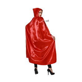 Atosa Cape longue rouge en satin avec capuche 140 cm