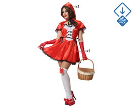 BigBuy Carnival Déguisement Chaperon Rouge Sexy Adulte Multicolore