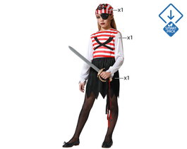 Disfraz Pirata Niña Infantil Rayas Rouge
