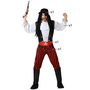 Déguisement Pirate Adulte Homme Rayé Rouge Taille XS-S - Cinturon et Foulard Inclus - Polyester