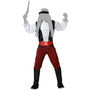 Déguisement Pirate Adulte Homme Rayé Rouge Taille XS-S - Cinturon et Foulard Inclus - Polyester