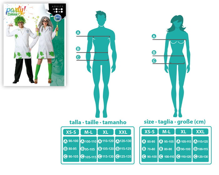 BigBuy Carnival Déguisement Scientifique Fou pour Adultes XL BigBuy Carnival Déguisement Scientifique Fou pour Adultes XL