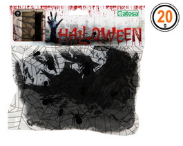 Atosa Toile d'araignée noire avec 2 araignées noires pour Halloween