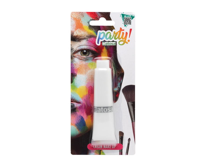 Maquillage crème peinture facial pour Halloween, carnaval et théâtre - Blanc - 1 tube pour personnages (squelette, fantôme, vampire, mime), base neutre Maquillage crème peinture facial pour Halloween, carnaval et théâtre - Blanc - 1 tube pour personnages (squelette, fantôme, vampire, mime), base neutre
