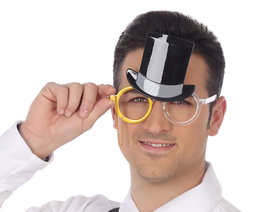 Atosa Gafas con levita - Lunettes avec haut-de-forme et chaîne Noir