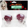 BigBuy Carnival Lunettes de crâne avec lumières LED multicolores Blanc