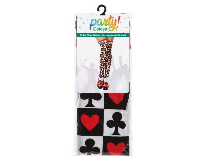 Bas de Reine de Coeur - Accessoire de costume adulte Halloween, carnaval, fêtes - En polyester multicolore