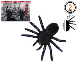 Décoration d'araignées noir et lilas 6,5cm Halloween 2 unités