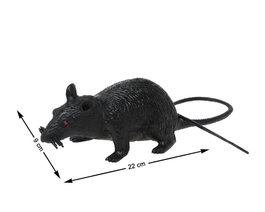 Atosa Décoration Rat Noir Halloween 22x9cm