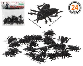 Déco Halloween - Pack de 12 Scorpions Noirs - Accessoire Fête Effrayant - Insectes Décoratifs