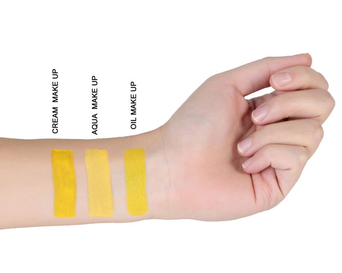 Maquillage de cire jaune pour visage, peinture faciale lumineuse, pour déguisements d'abeille, poussin, emoji ou carnaval, avec éponge inclus
