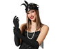 Guantes - Gants longs noirs de 42 cm en polyester pour adulte, costumes de cabaret ou personnage gothique, accessoire déguisement