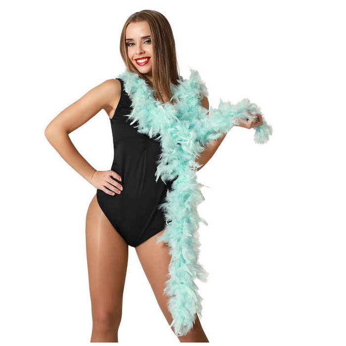 BigBuy Carnival Boa de plumes bleu ciel