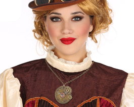 Atosa Collier Steampunk Mécanismes Doré