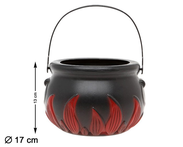 Cesta Porte-bonbons PVC Noir pour Halloween - Panier pour déguisement de sorcière ou magicien, 17 cm de diamètre Cesta Porte-bonbons PVC Noir pour Halloween - Panier pour déguisement de sorcière ou magicien, 17 cm de diamètre