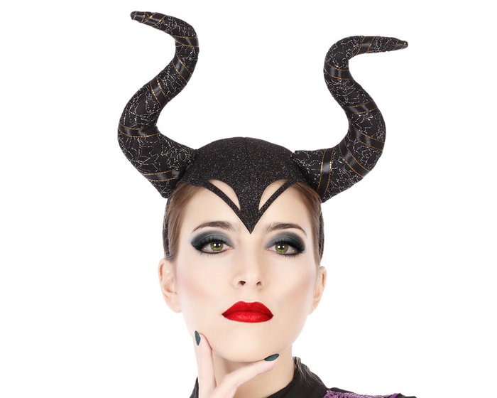 Diadème avec cornes noires brillantes pour vilaine fantastique Accessoire noir Diadème avec cornes noires brillantes pour vilaine fantastique Accessoire noir