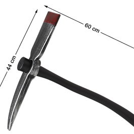 Pic à main avec manche noir et tête métallique de 60 x 44 cm pour costume de minier ou zombie - Accessoire Halloween et cosplay