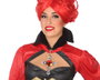 Collier croix argentée avec gemme rouge pour costume de vampire femme - 50 cm - Accessoire Halloween, fantaisie ou médiéval