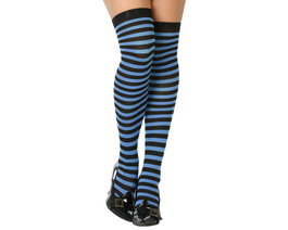 Atosa Collants à rayures bleu et blanc