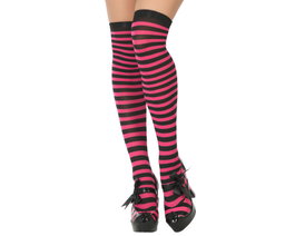 Atosa Collants à rayures fuchsia et blanc