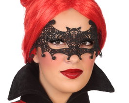 Atosa Masque en dentelle noire avec motif chauve-souris pour vampire