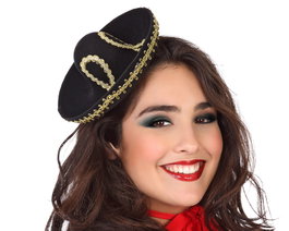 Atosa Sombrero Mexicano Negro Mariachi avec bordures dorées